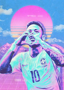 Neymar Retro Poster