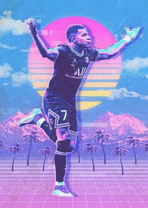 Retro Kylian Mbappe Poster