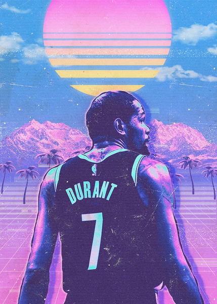 Retro Kevin Durant Poster Print