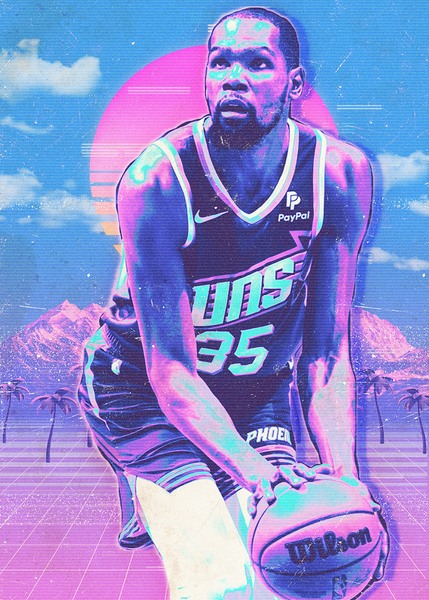 Retro Kevin Durant Poster Print