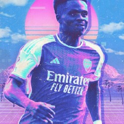 Retro Bukayo Saka Poster