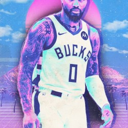 Retro Damian Lillard Poster