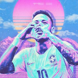 Neymar Retro Poster
