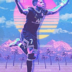 Retro Kylian Mbappe Poster