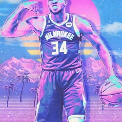 Retro Giannis Antetokounmpo Poster