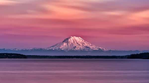 Mount Rainier sunset long exposure by Charles Senn