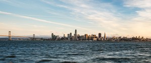 San Francisco City Skyline At Sunset