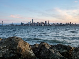 San Francisco City Skyline At Sunset