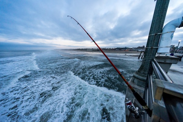 Fishing in Huntington Beach  Print