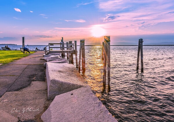 Golden at Perkins Pier Print