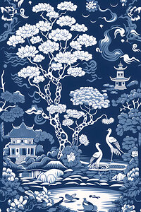 Blue and White Wllow 