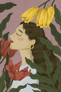 Beautiful Woman Surrounded by Nature