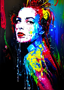 Woman Colorful Painting.