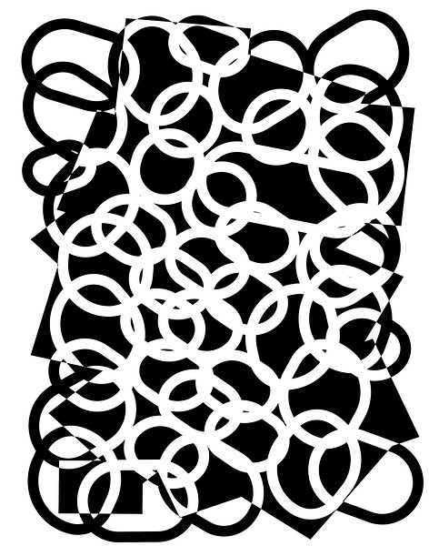Abstract Loops Black and White Line by Balaram Giri