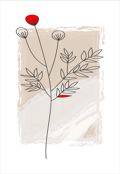 Line Flower Art Print