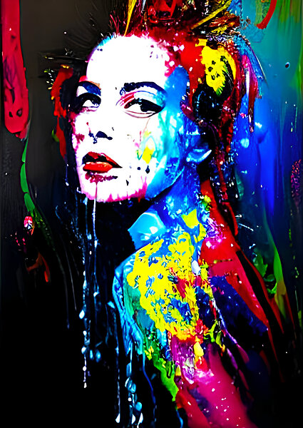 Woman Colorful Painting. by Balaram Giri