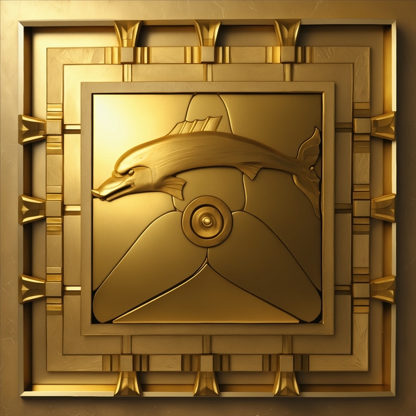 Dolphin  Propeller GOLD Print