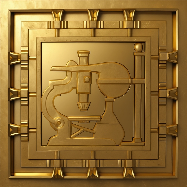 Microscope  Beaker GOLD Print