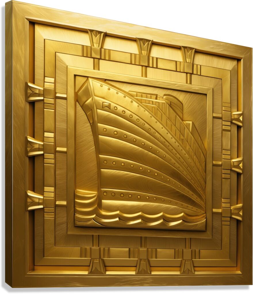 Ship GOLD Canvas Print