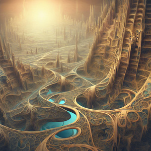 Fractal landscape of geometric shapes