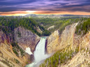 Grand Canyon of Yellowstone - The Falls in the Waning Light of Day - Yellowstone National Park at Sunset