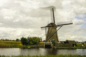 Nederwaard Windmill Museum Kinderdijk in the Netherlands