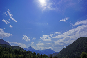 Radiant Sun Shines Down on the Berchtesgaden Alps in Bavaria Germany