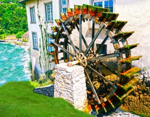 The Water Wheel - Rheinfall Switzerland - Rhine Falls