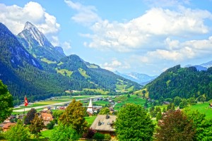 Beautiful Day in the Saanen Valley in Switzerland