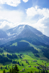 Alpine VIllage in the Mountains in Switzerland