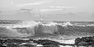 BW At the Sea Shore Panorama  Sunset Hawaiian