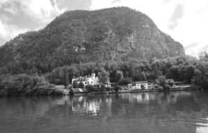 BW Beautiful Grub Castle Lake Hallstatt Austria Alps