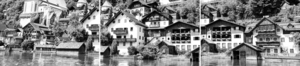 BW Beautiful Historic Hallstatt Austria in the Salzkammergut UNESCO World Heritage 3x1 Complete - Rare Masters Collection
