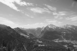 BW Beautiful View of the Berchtesgaden Alps and Lake Konigssee in the Distance