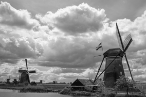 BW Beautiful Windmills of Kinderdijk Netherlands