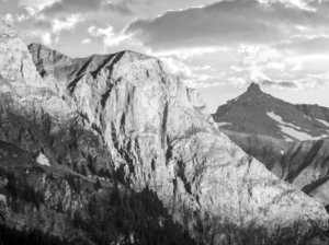 BW Golden Rays of the Sun on the Swiss Alps