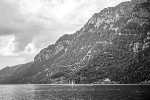 BW Lake Walen and the Appenzell Alps In the canton of Saint Gallen Special Edition Long Exposure