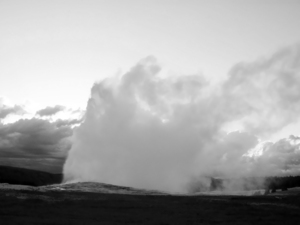 BW Old Faithful - Yellowstone
