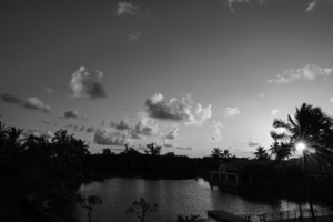 BW Sunrise over the Lagoon in Kauai