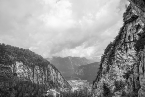 BW View to the Lake from Krippenstein Mountain in Austria
