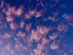 Pink and White Cotton Candy Clouds in the Evening Sky 2 of 2  Abstract Expressionist Robert Stanek Original