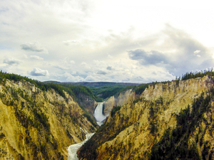 Vintage Sunset at the Upper Falls in the Yellowstone