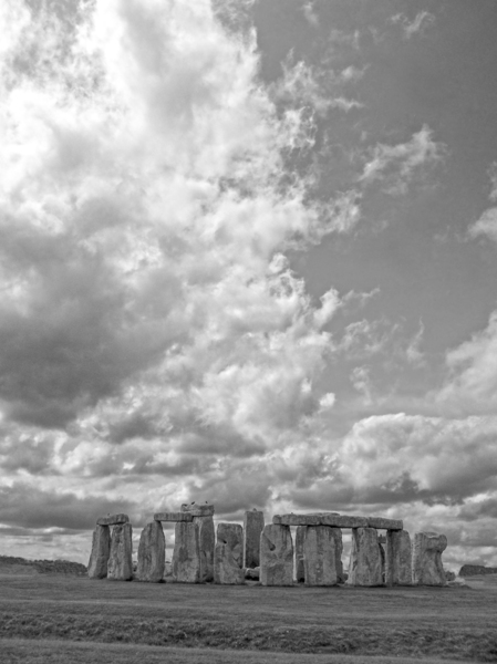 BW Stonehenge Prehistoric Monument on Salisbury Plain in Wiltshire England - Square Print