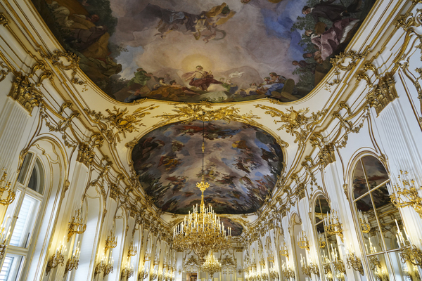 Shadows and Lights to Forever  - Inside the Royal Palace at Schoenbrunn in Vienna Austria