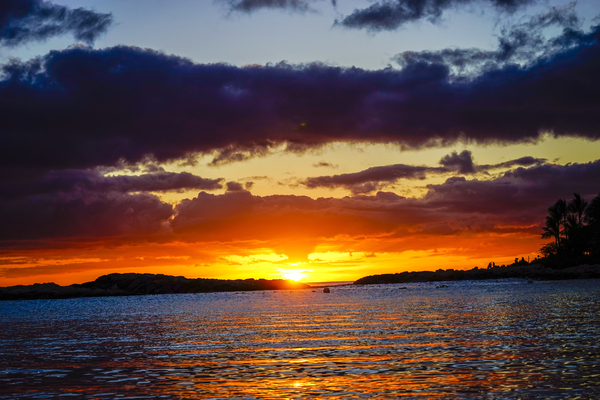 Stay Golden   Sunset Lights up the Bay Print