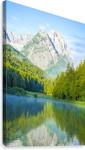 Lake Reissersee and the Mountains of the Wetterstein - Rare Print Limited Edition William Robert Stanek  Canvas Print