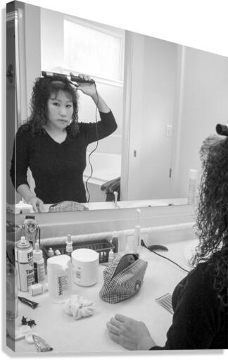 BW   Candid Retrospective 2001   Hair Day Curls   William Robert Stanek   Rare Limited Edition  Canvas Print