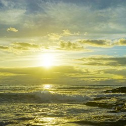 The Sun Sets at the Tidal Pools Hawaii