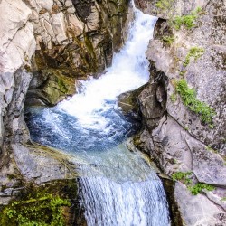 Vintage Christine Falls at Mount Rainier National Park - Waterfall Pacific Northwest USA 