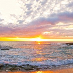 Golden Rays Across the Bay - Sunset Hawaii